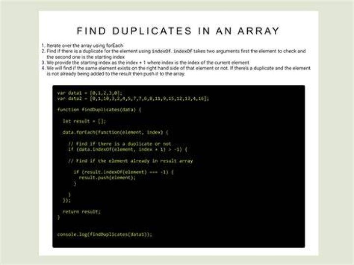 How do you find duplicates in arrays